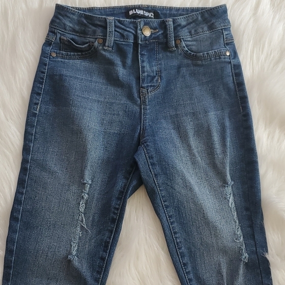 Blue Spice Cropped Distressed Jeans - Picture 2 of 4